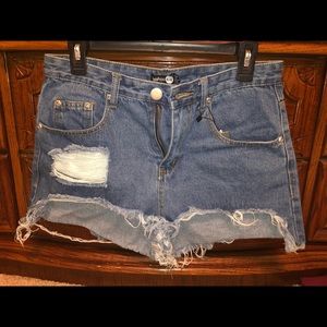 ripped jean shorts